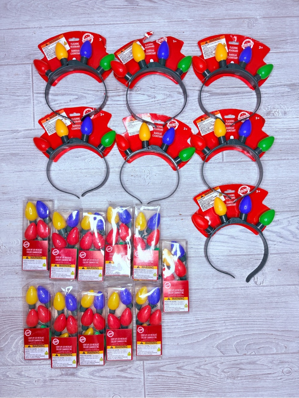 11 light up chritmas light necklaces and 7 headbands jewelry accessories